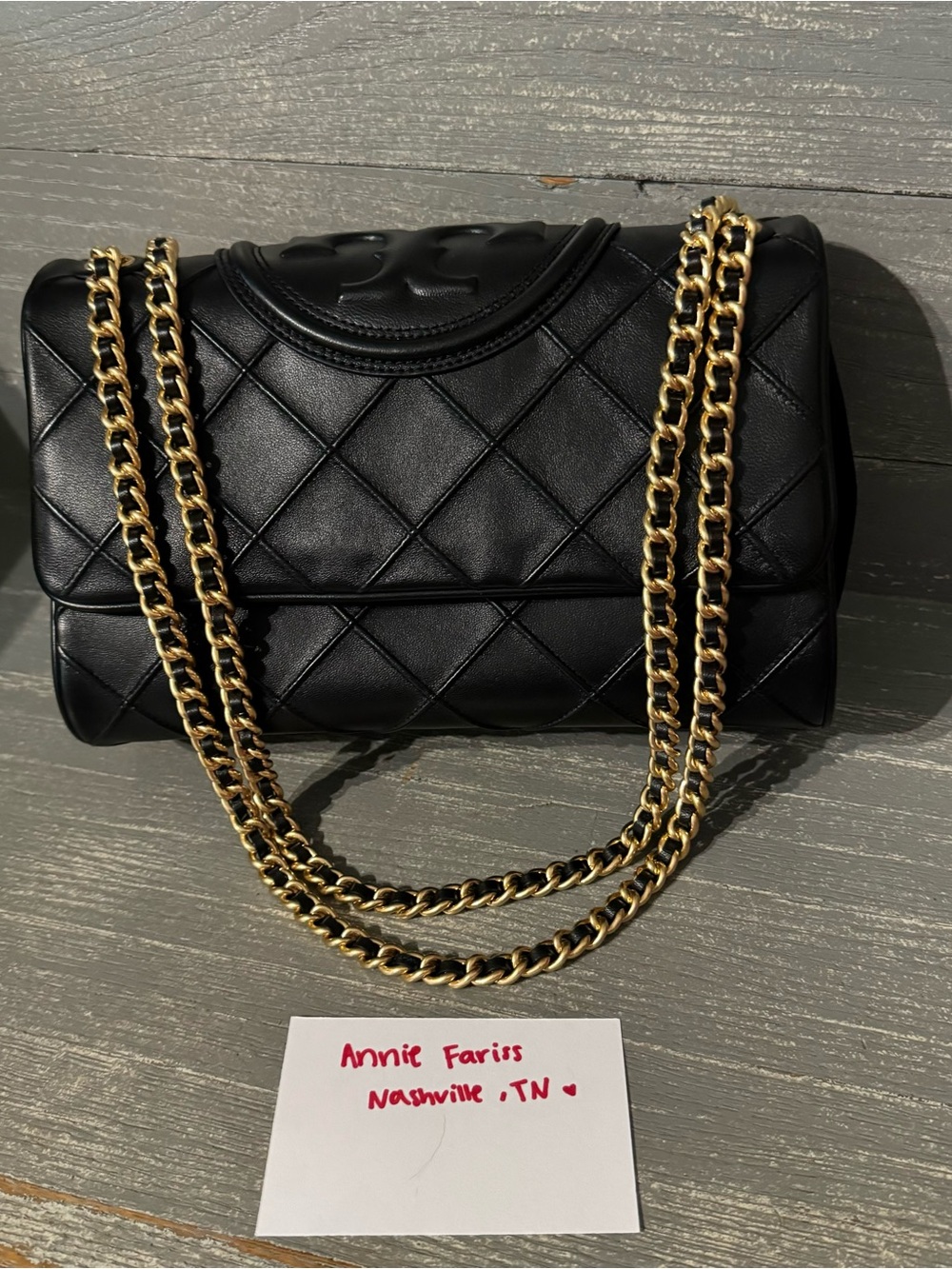 Tory Burch Black Large Soft Fleming Convertible Shoulder Bag